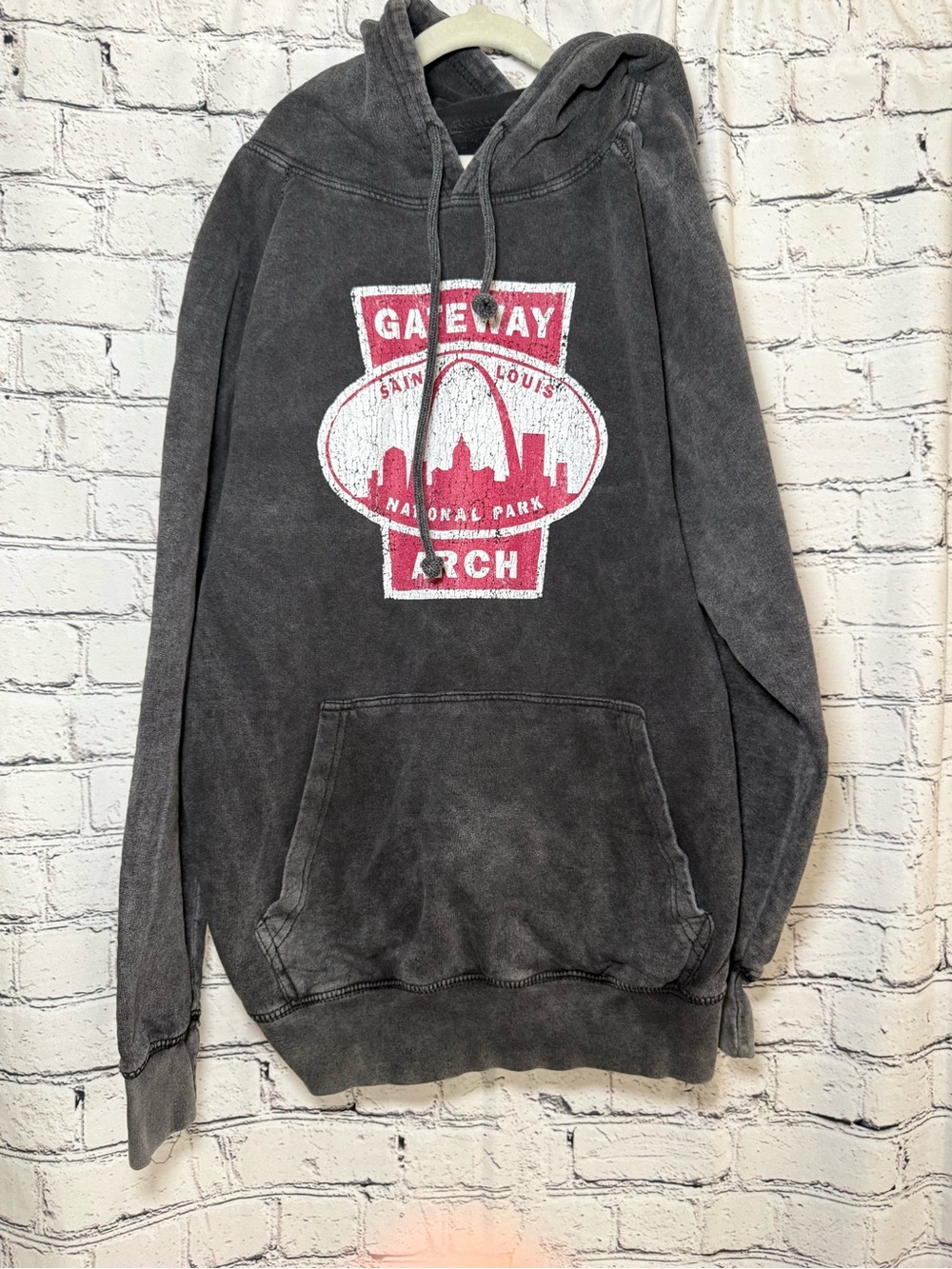 St. Louis acid wash Graphic hoodie. Size L